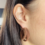 Brown Velvet Hoop Earrings