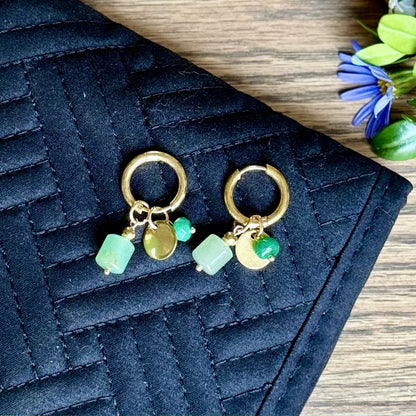 Green Pendant Earrings - iszi ONLINE