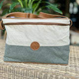 Canvas and Leather Cooler Bag