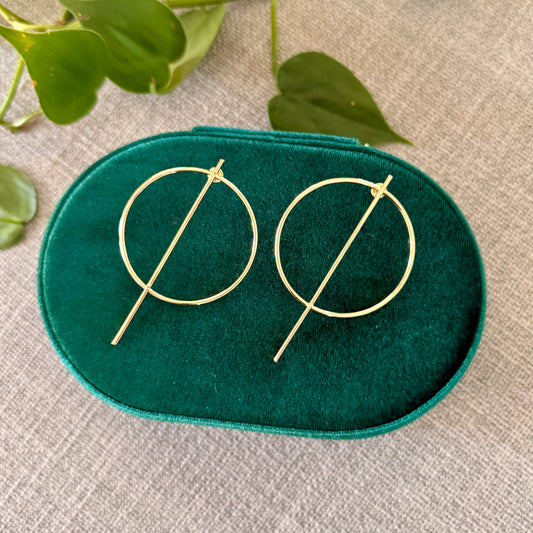 Large Circle and Line Earring