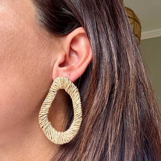 Large Raffia Earrings