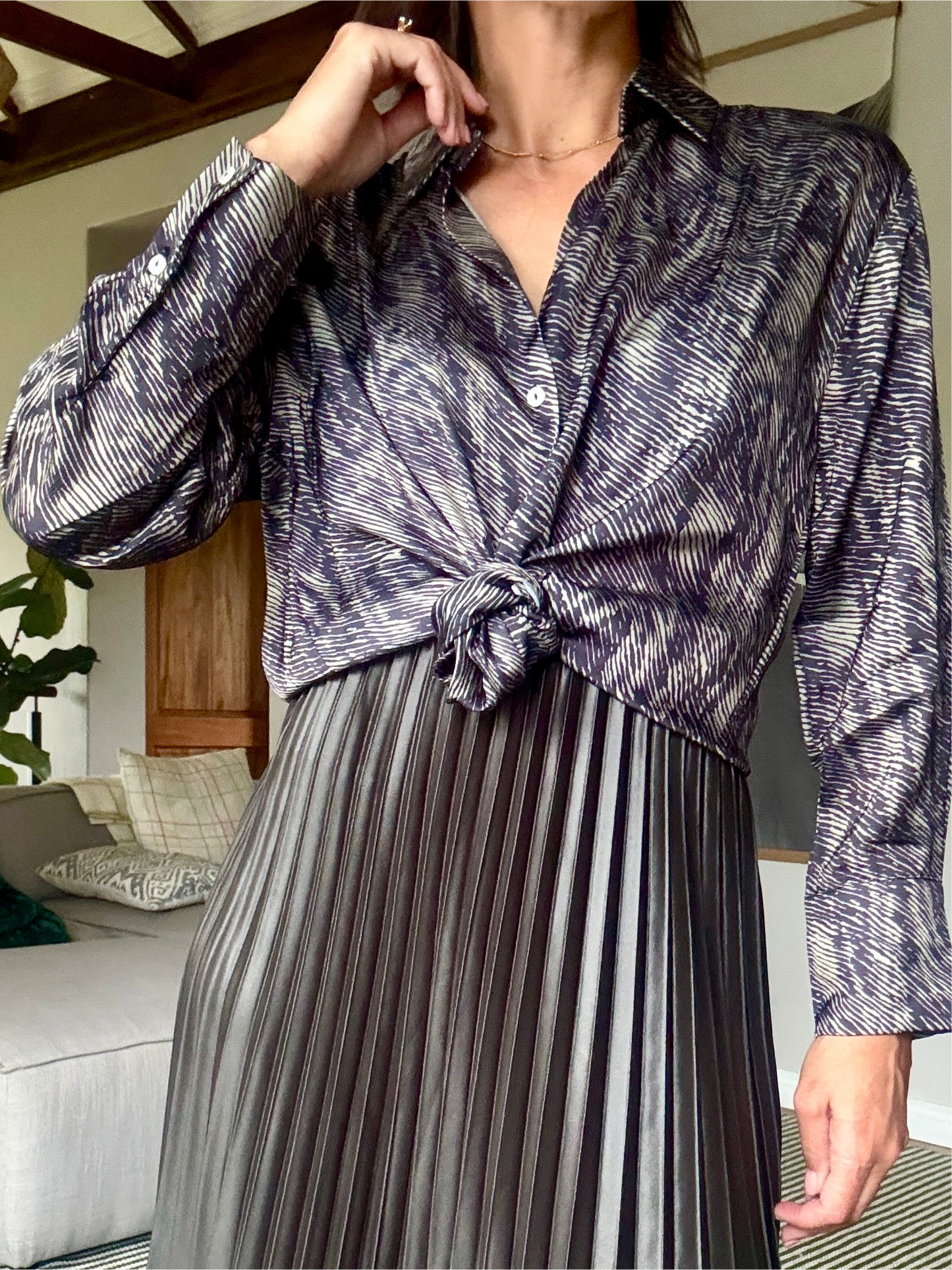 Black and Green Stripes Shirt