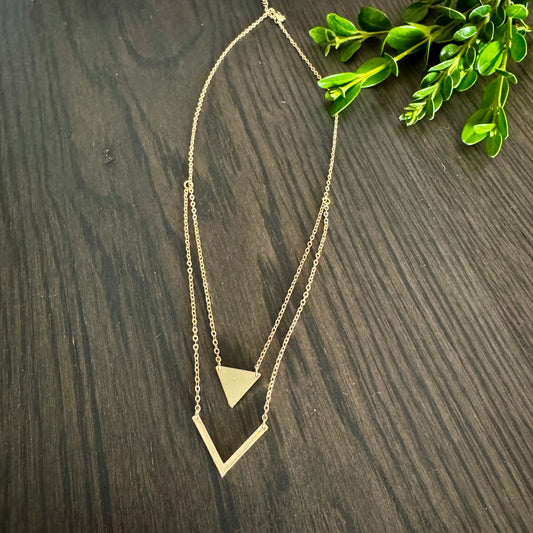 Triangle and V Pendant Necklace