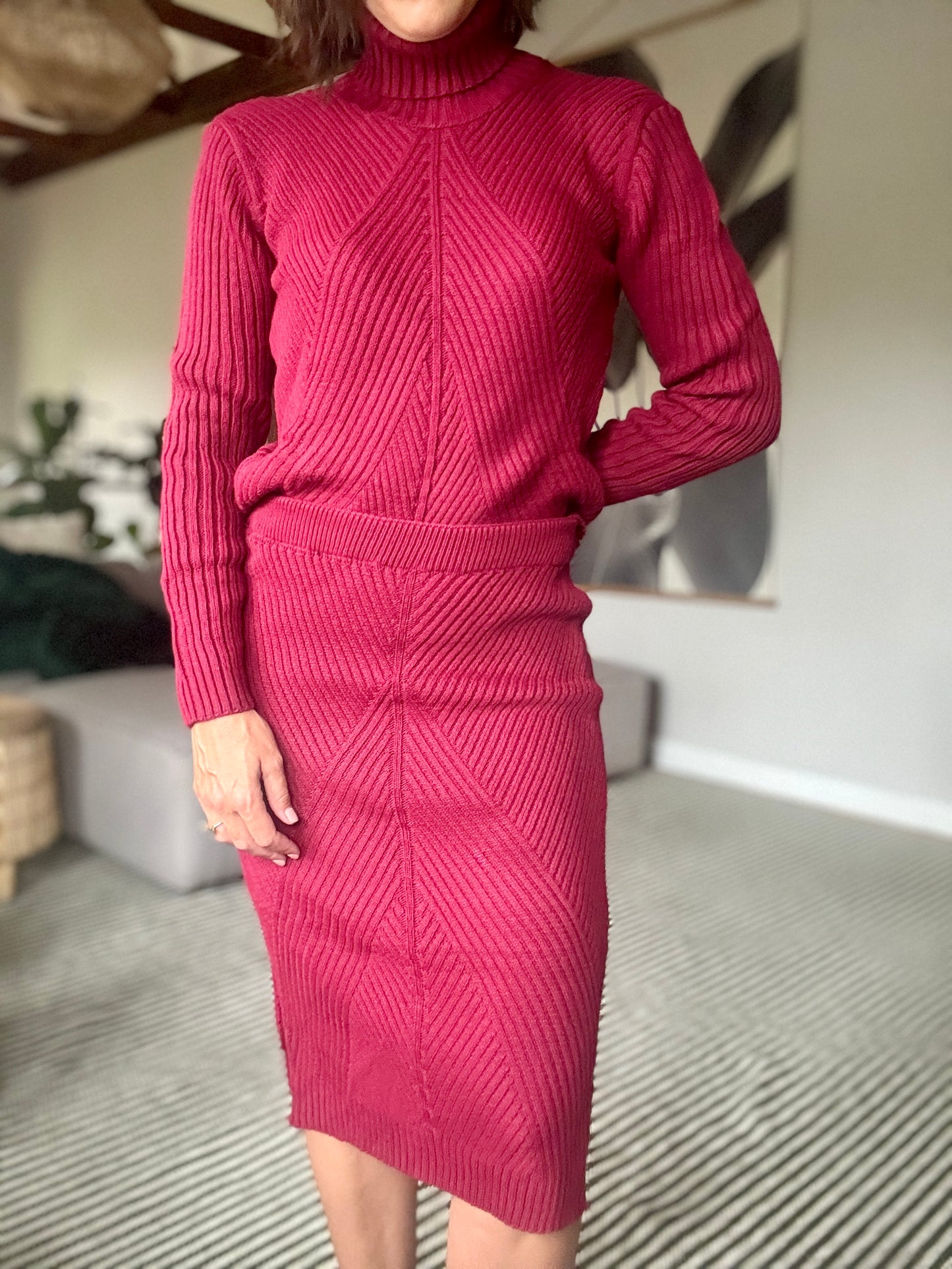 Maroon Knit Skirt