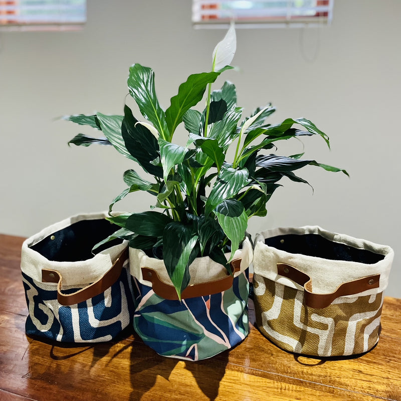 Soft Pots for plants in 3 different designer fabrics