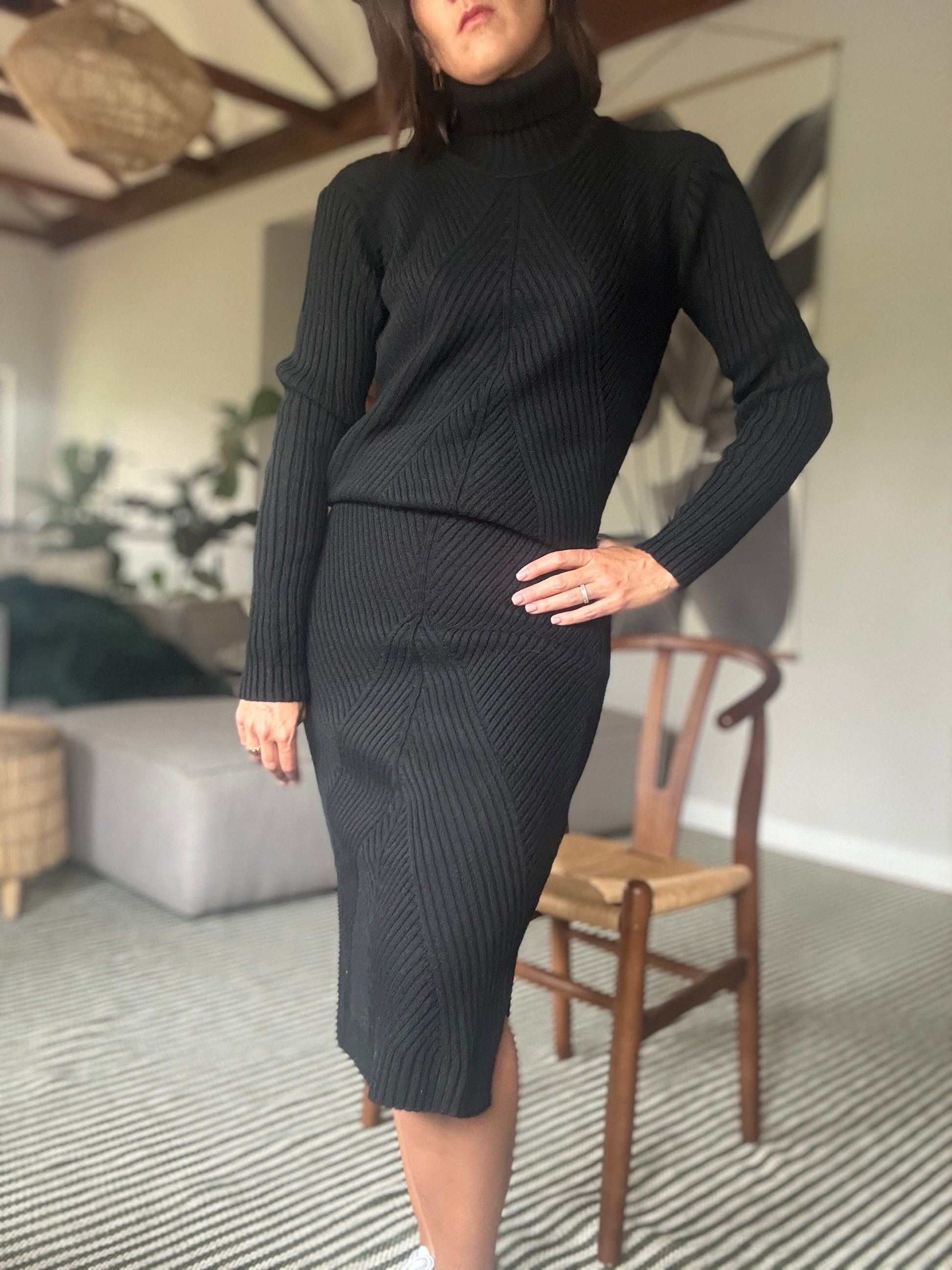 Black Knit Skirt