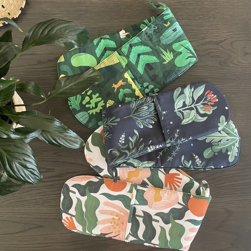 Double Oven Gloves in Herb, Peregrine and Fynbos