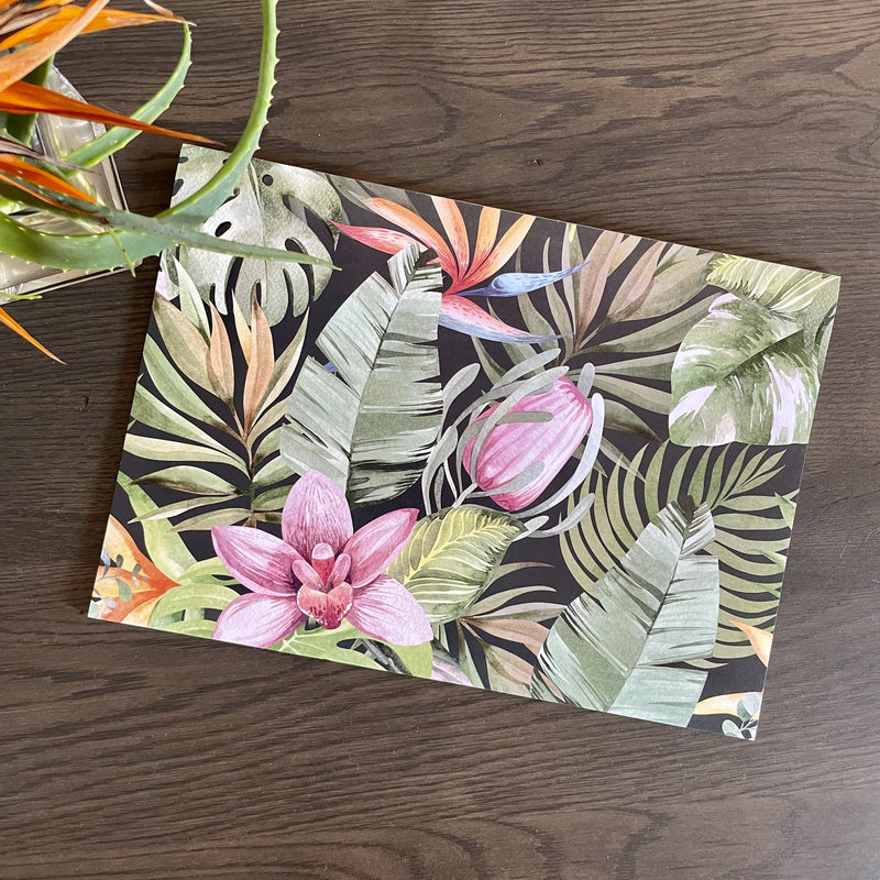 Orchid Tropics Dark Paper Placemats