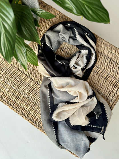 Beige, Grey and Black Modern Scarf - iszi ONLINE