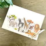 African Animals Paper Placemat