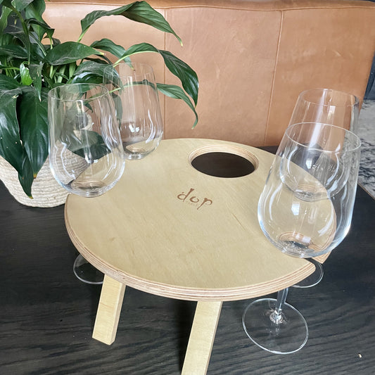 Picnic Table with stemmed glasses