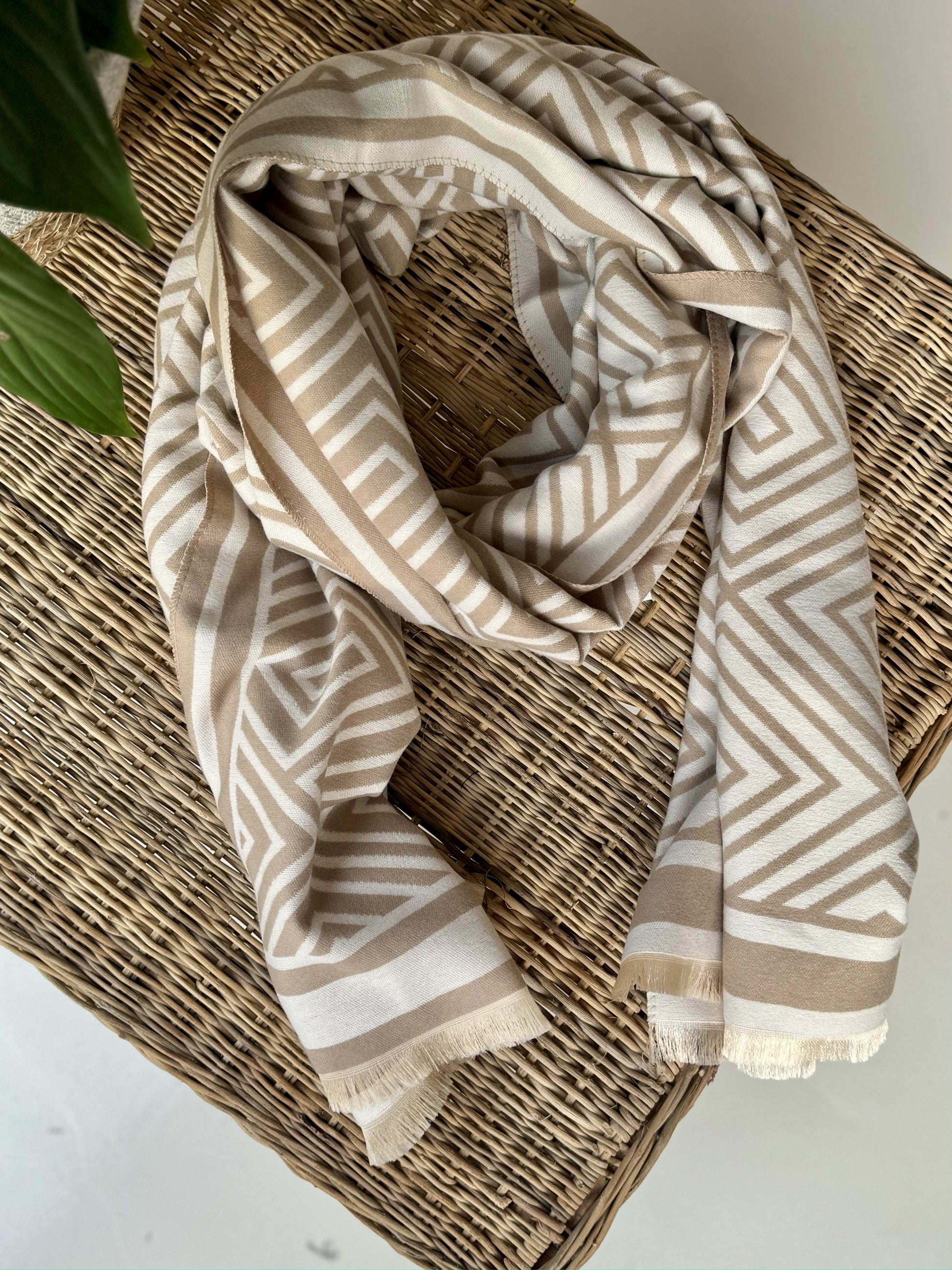 Neutral Cream and Beige Pashmina - iszi ONLINE