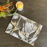 Vintage Protea Dark  Paper Placemats