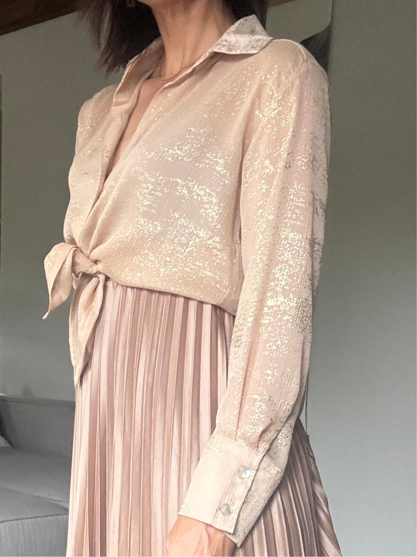 Gold and Champagne Shirt - iszi ONLINE