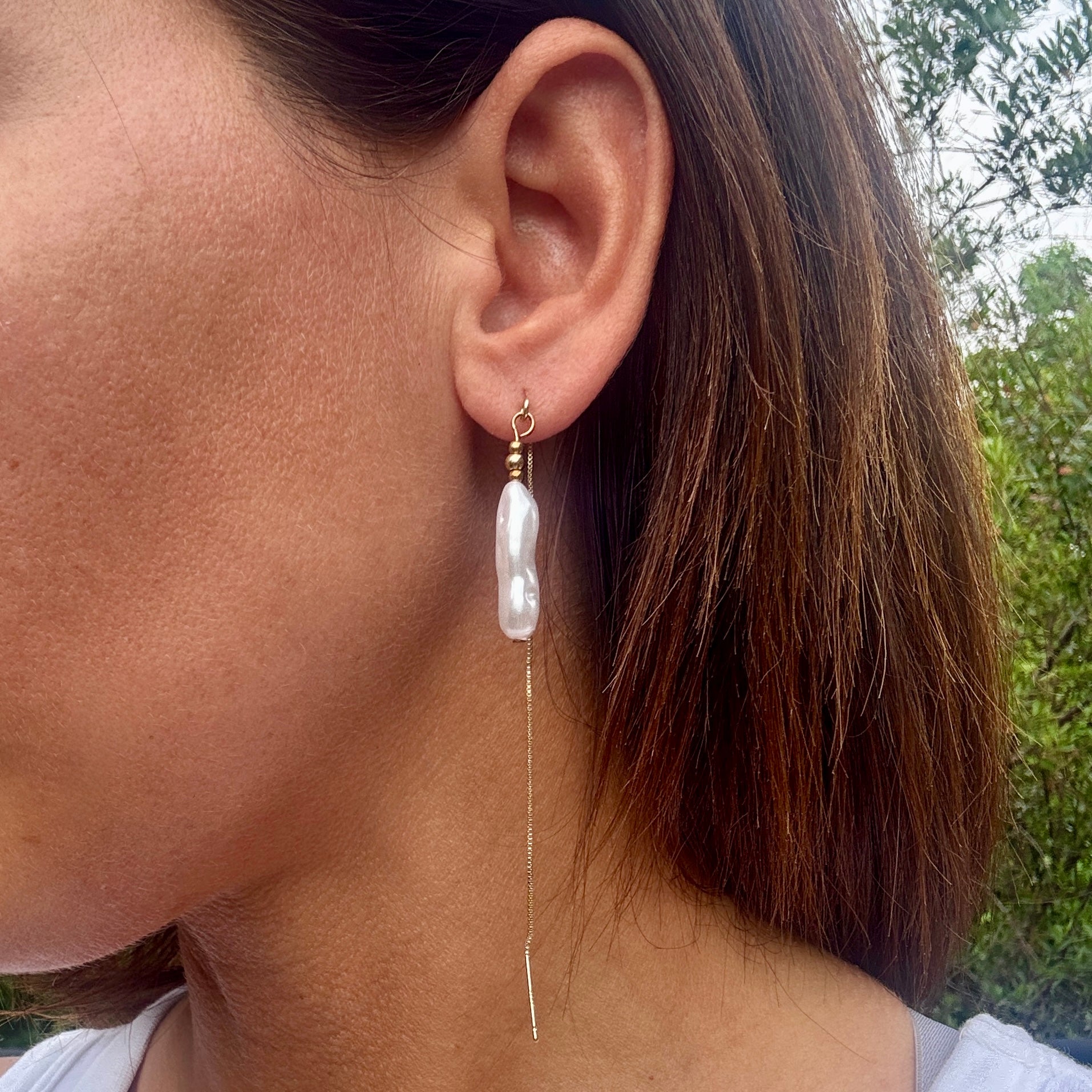 Extra Long Pearl Earrings