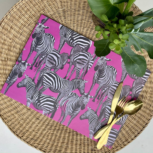 Pink Zebra Paper Placemats