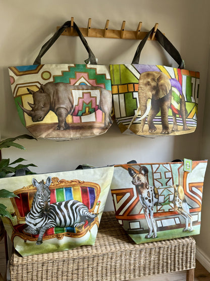 African Animal Maxi Beach Bags