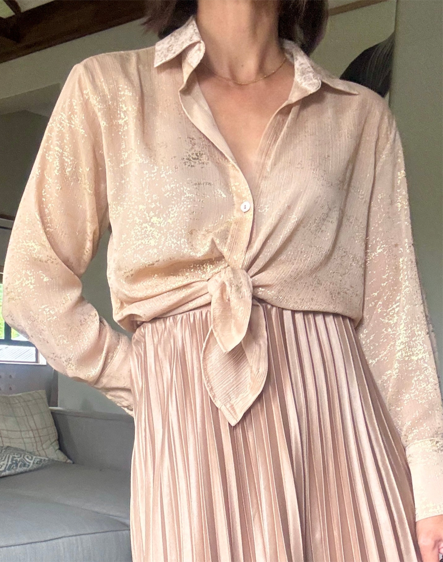 Gold and Champagne Shirt - iszi ONLINE