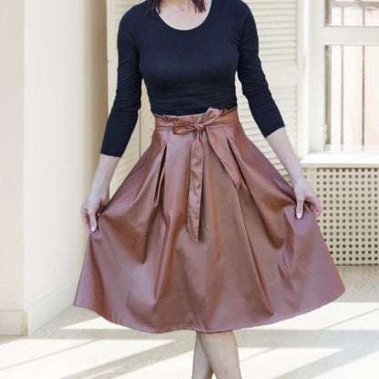 High Waist Pleather Skirt - iszi ONLINE