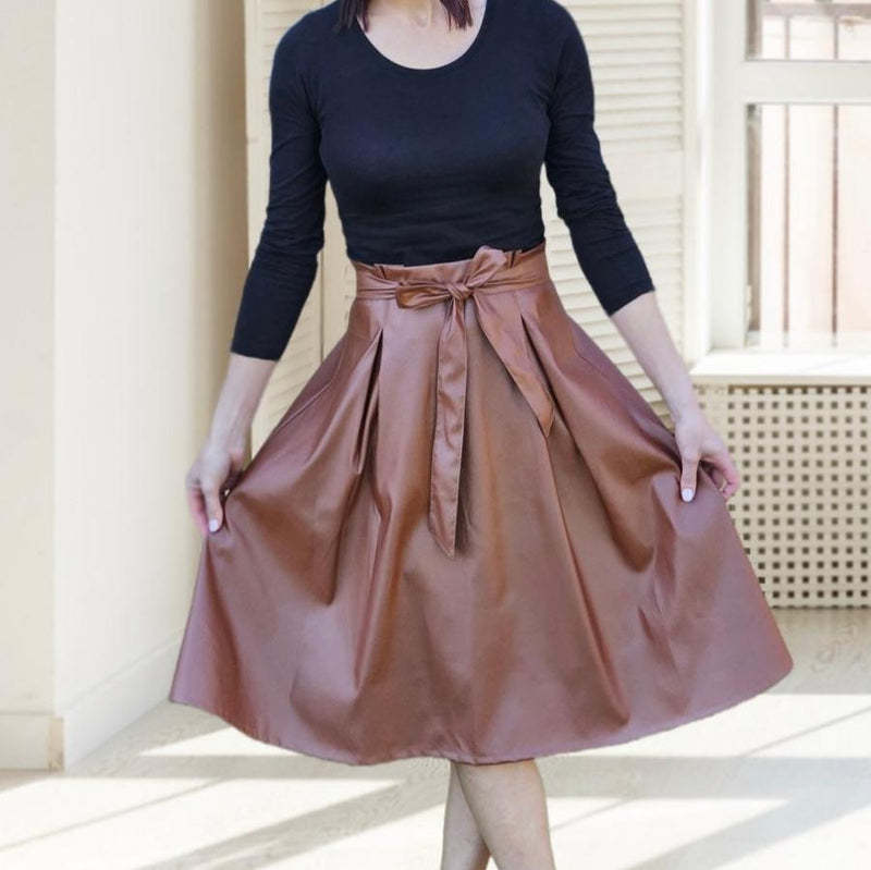 High Waist Pleather Skirt