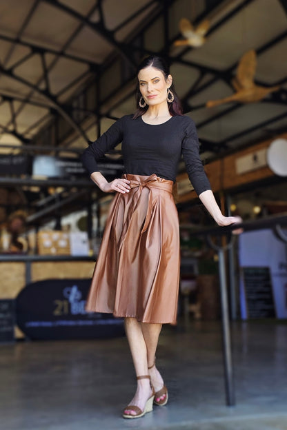 High Waist Pleather Skirt - iszi ONLINE