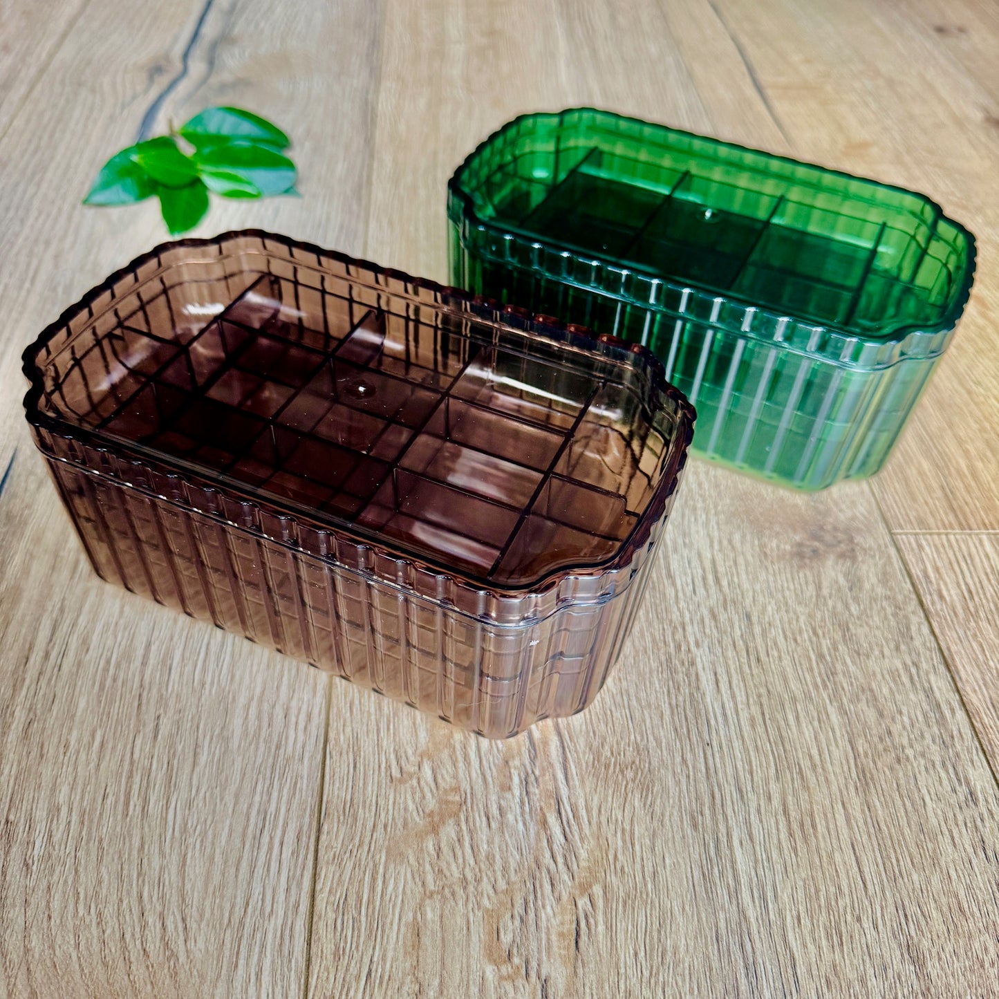 Large Brown and Green Jewellery Boxes