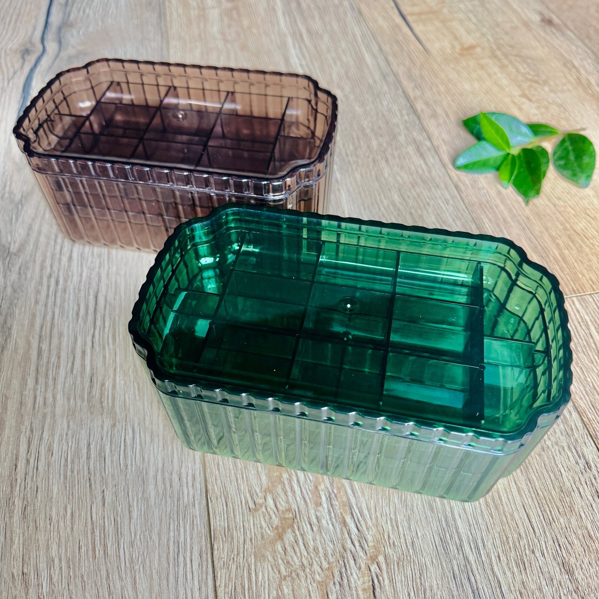 Large Brown and Green Jewellery Boxes