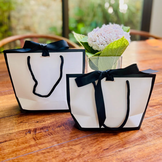 Classic black and white gift bag