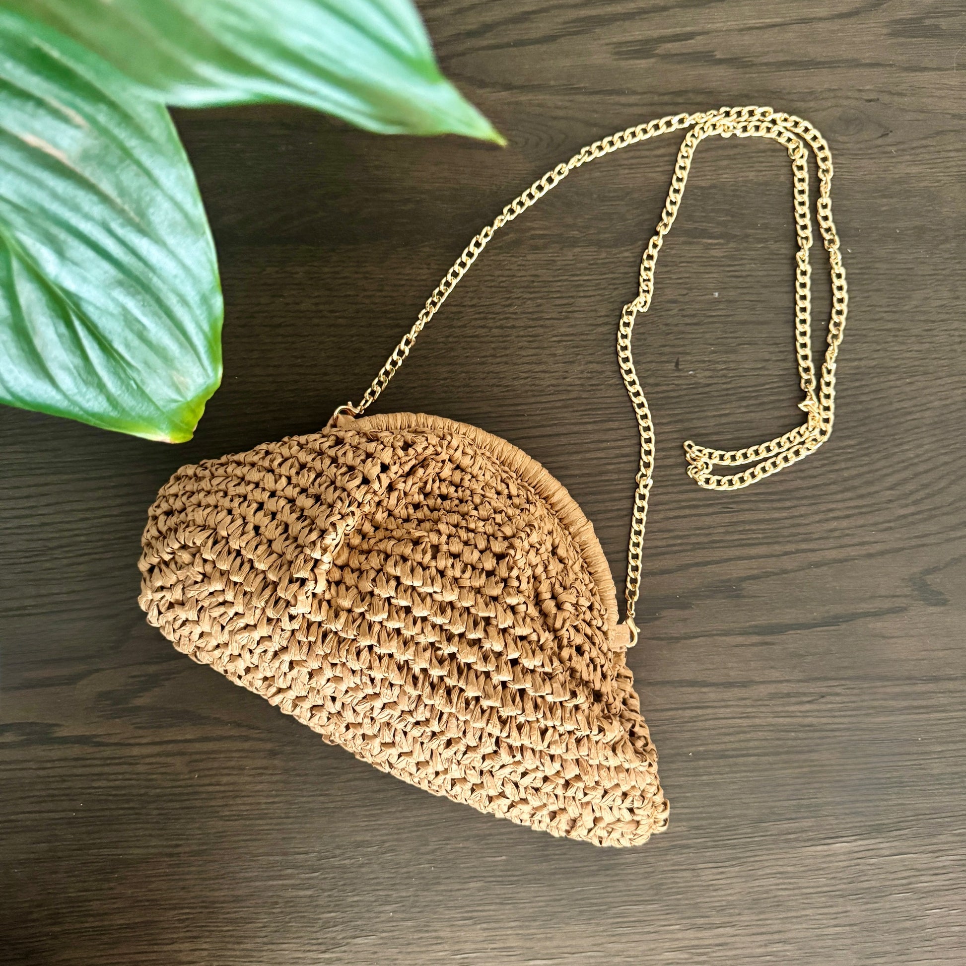 Natural Straw Cross Body Bag