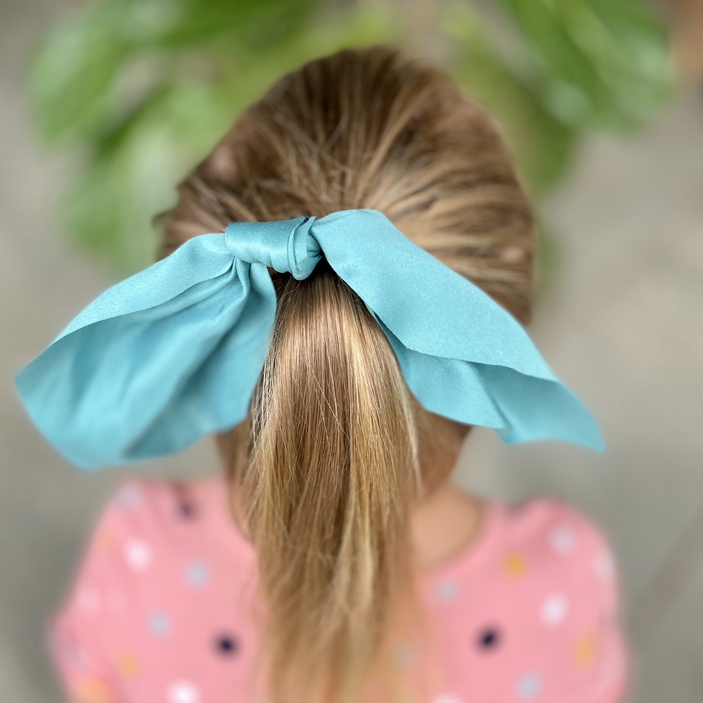 Teal Bow Hair Tie