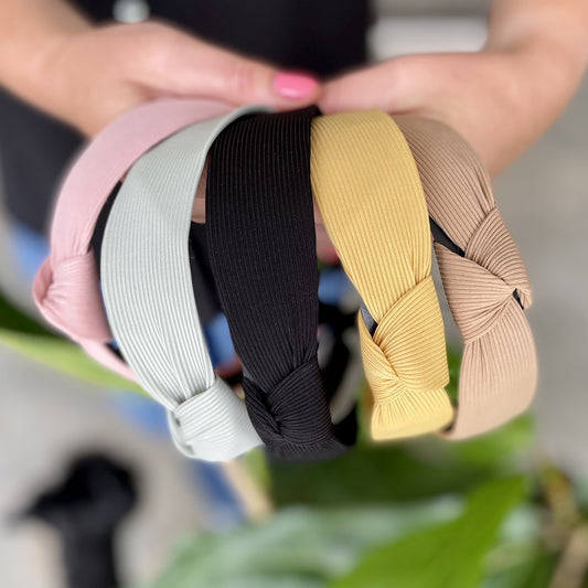 5 Knot Alice Bands in 5 different colors