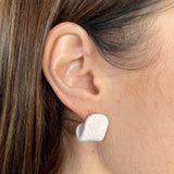 White Wrap Stud - Polymer Clay Stud Earrings
