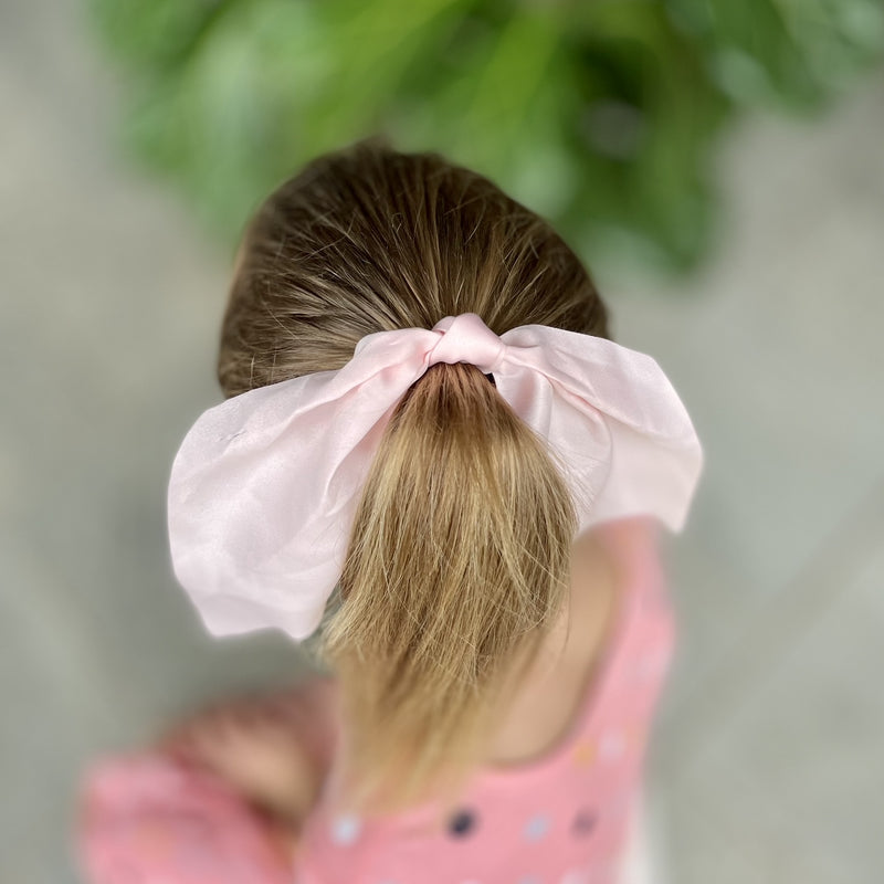 Light Pink Bow Hair Tie