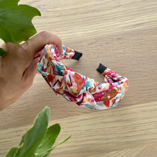 Pink Floral Knot Alice Band