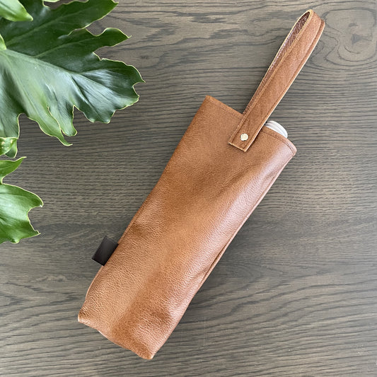 Toffee Leather single Wine Bag