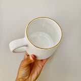 White Gold Rimmed Mug