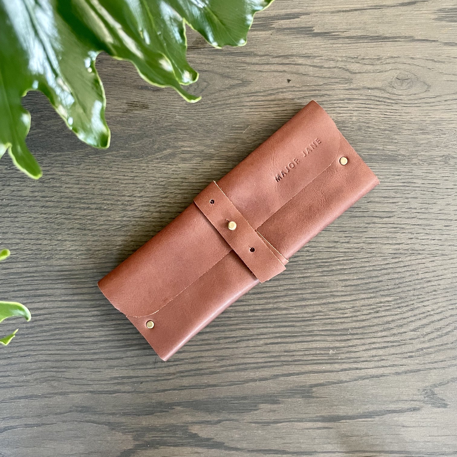 Leather Jewellery Roll-up - Brown/Chocolate - iszi ONLINE