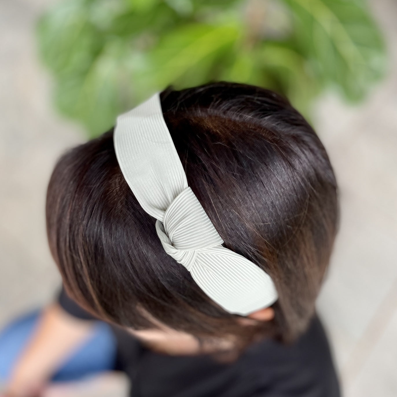 Light Moss Green Alice Band on Head