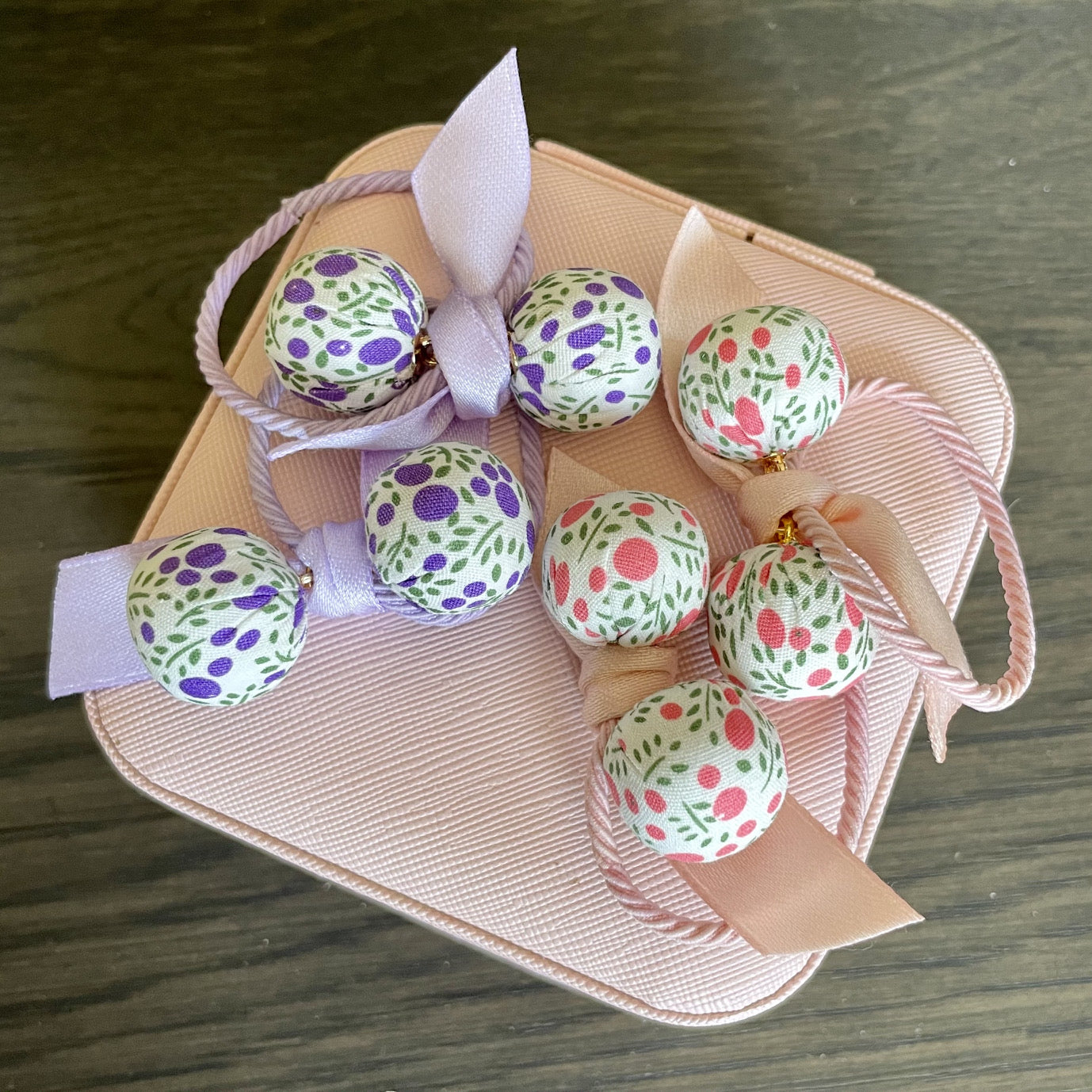 Pink and Purple Bow and Ball Hair Bands