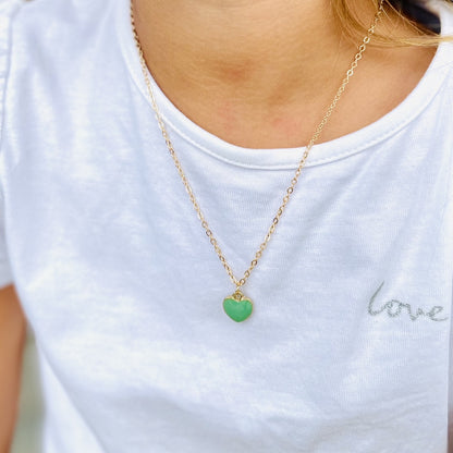 Girls Necklace - Butterfly,Flower, Green Heart, White Clover - iszi ONLINE