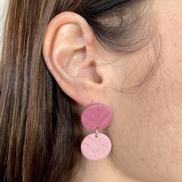 Dusty Pink Polymer Clay Earrings