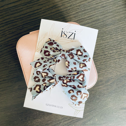 Girls Leopard Print Hair Clips - iszi ONLINE