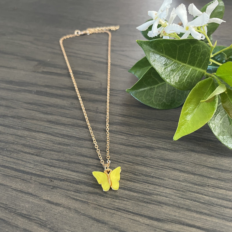 Yellow Butterfly Necklace