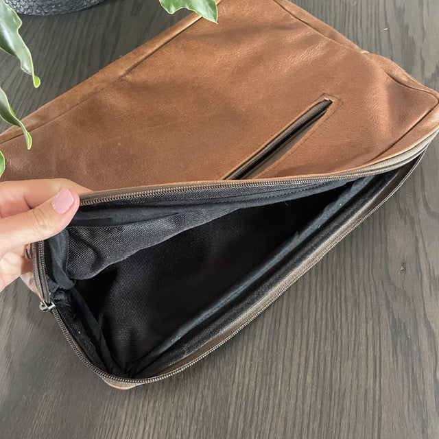 Document, Homework and Laptop Sleeve in Toffee Leather