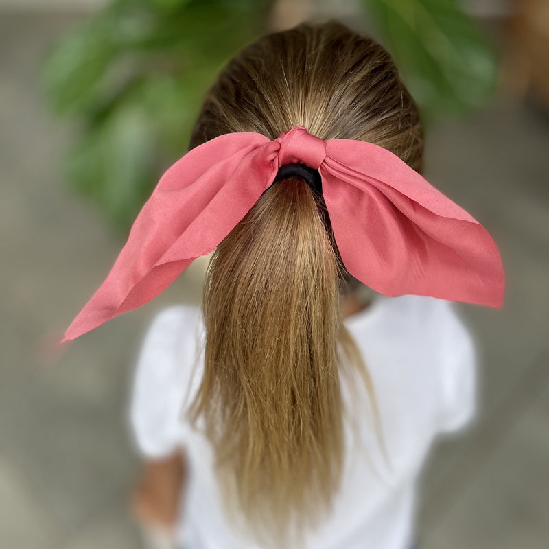Coral Hair Bow Tie