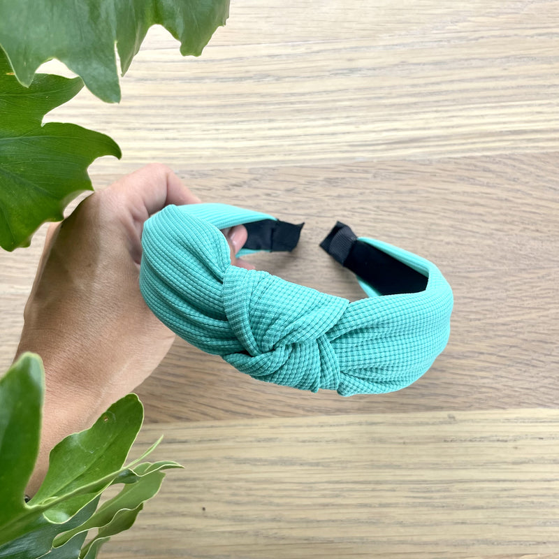 Bright Knot Alice Bands in Turquoise 