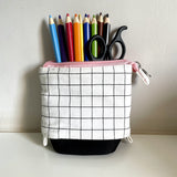 Pull-Down  Pencil Bag -  Black and White