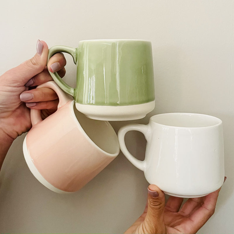 Green, Pink and White Coffee/Tee Mugs