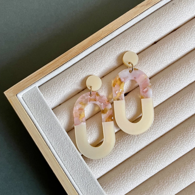 Earrings - Nude, Perspex