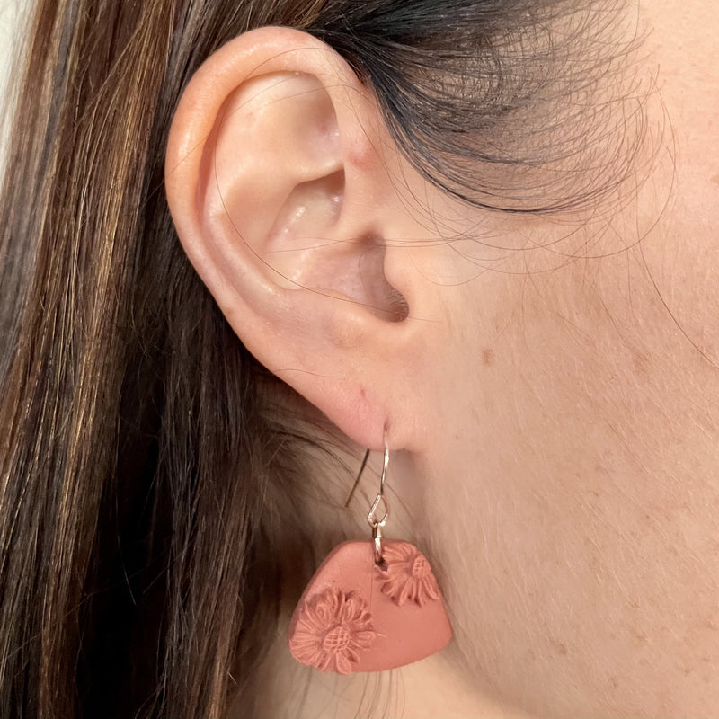 Terracotta Polymer Clay Drop Earrings (Set of 2)